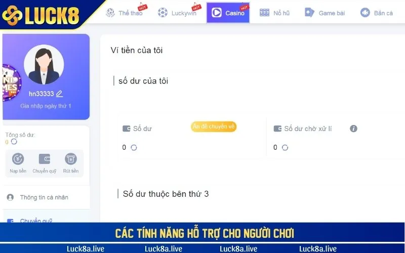 Các tính năng hỗ trợ cho người chơi