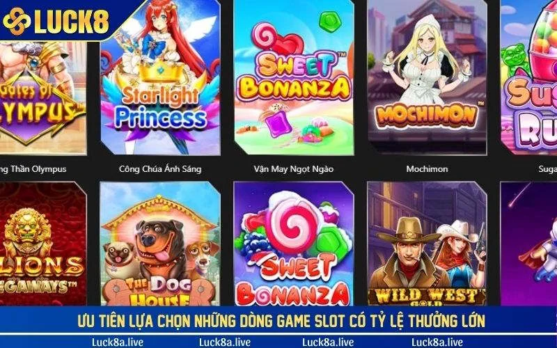 Ưu tiên lựa chọn những dòng game slot có tỷ lệ thưởng lớn